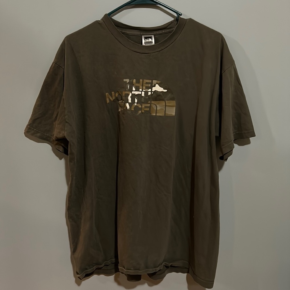 Camo-Lettered North Face Shirt